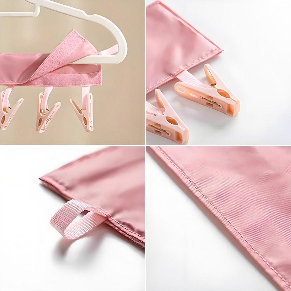 6 Clips Folding Clothes Hanger Space-Saving Portable Drying Rack Sock Clip  Dormitory
