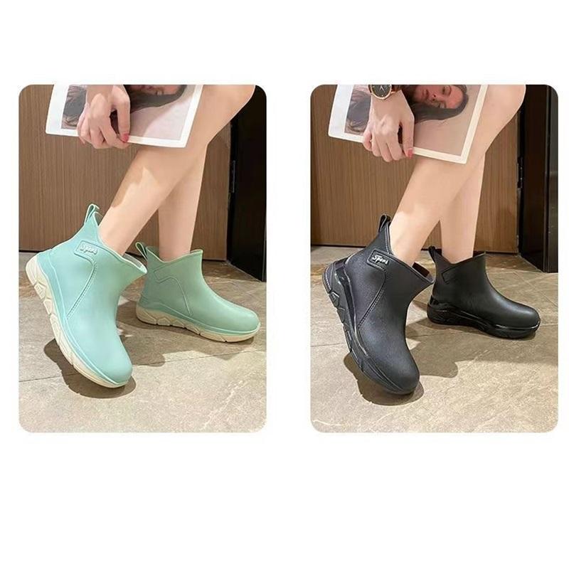 Ladies' Fashionable Low Cut Anti Slip Rain Boots And Rubber Shoes