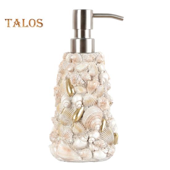 

Дозатор мыла Shell Design, водонепроницаемый, из нержавеющей стали, дезинфицирующее средство для рук, лосьон, шампунь, аксессуар для ванной комнаты белый