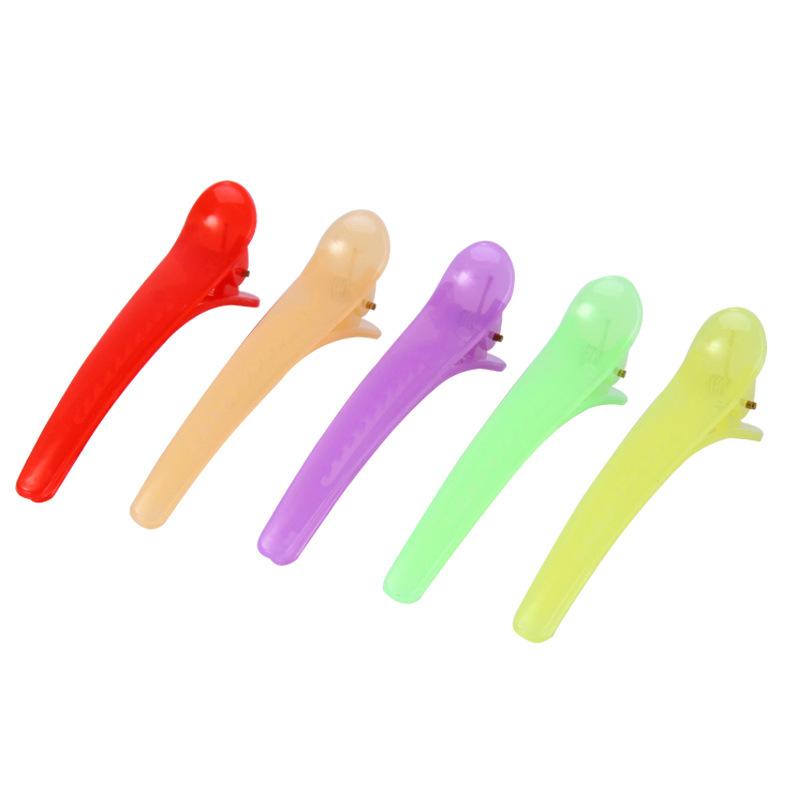 5pcs Korean Version of Cute Candy-colored Jelly Hairpin, Bangs Edge Clip, Crocodile Clip, One-word Clip, Duck Bill Clip, Pointed Mouth Clip.