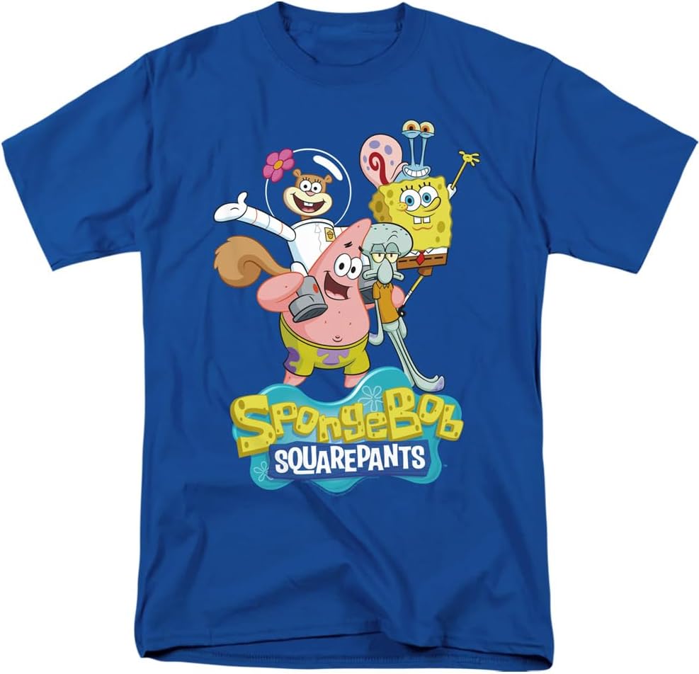 Popfunk Classic Spongebob Group Shot Unisex Adult T Shirt S