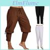 Hosen Männer Vintage Hosen Pirat Männer Wikinger Cosplay Elastischer Bund Renaissance Mittelalter Gotisch Verkürzte Hosen Piratenkostüm Hose Männer Kleidung