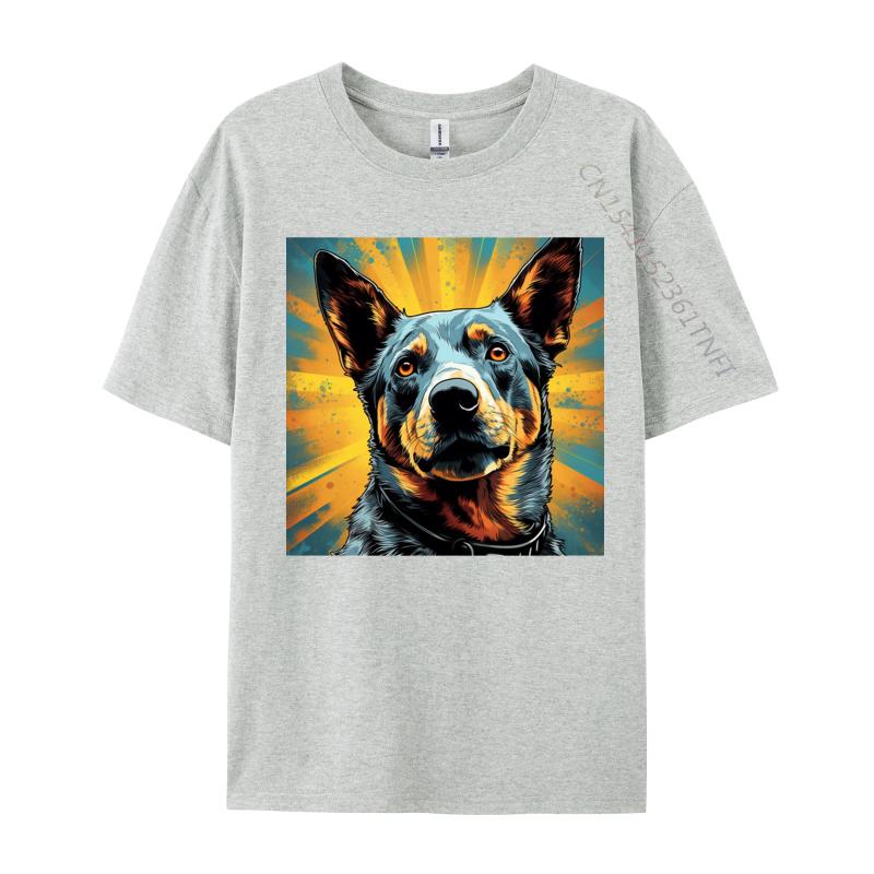 Vibrant Australian Cattle Dog Tshirt Cotton Tops Shirts For Men Geek T Shirt Europe Prevalent TShirt Drop Shipping