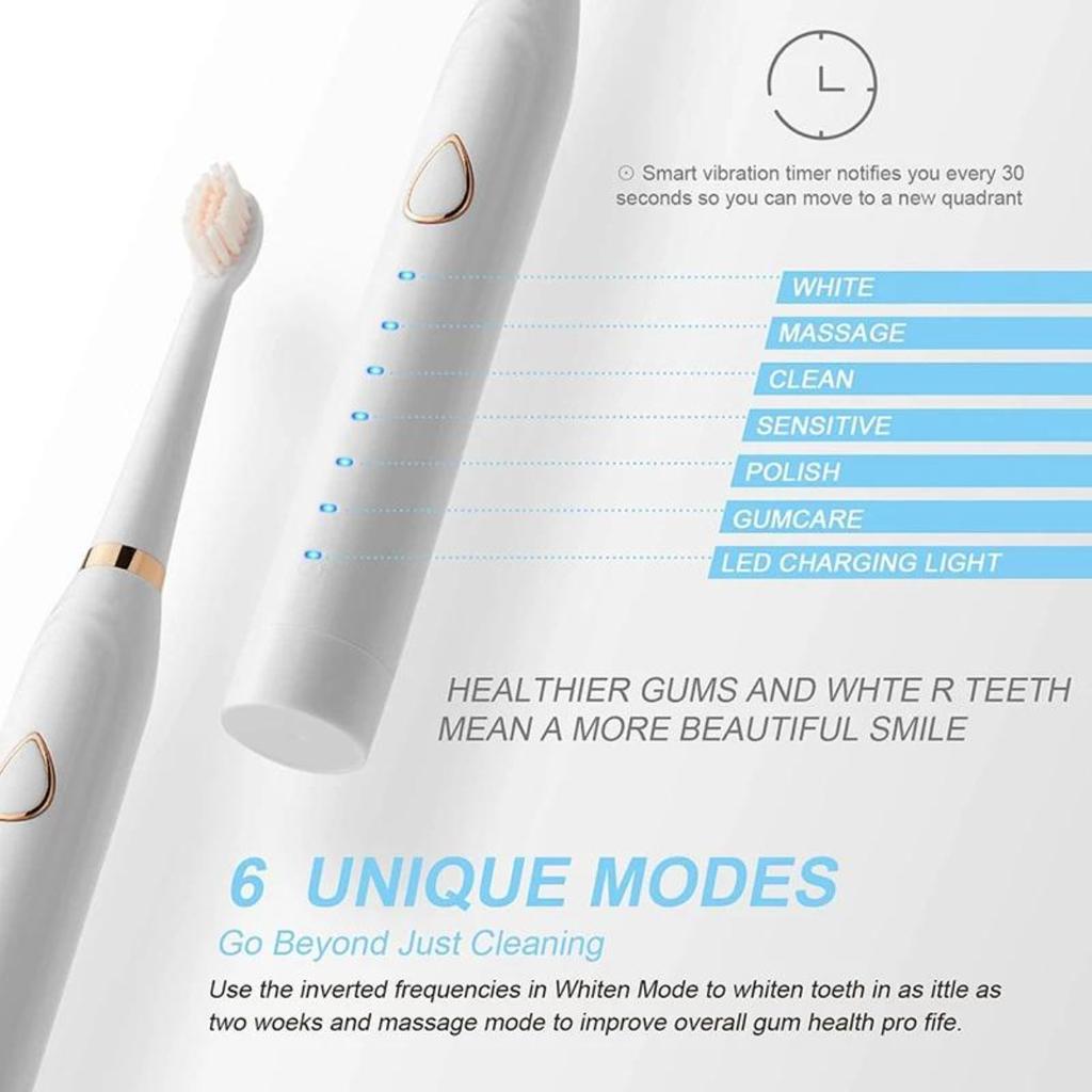 Masseur sonique 3 en 1 pour nettoyage du visage, 6 Modes, brosse à dents électrique IPX7, Kit de soins buccaux avec 7 têtes de brosse, nettoyeur de dents, lifting du visage