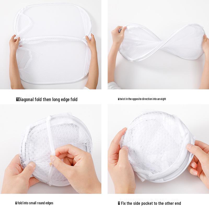 Foldable Mesh Laundry Hamper - Breathable Storage Basket for Children's Dirty Clothes