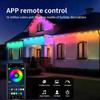 Smart RGBIC Eaves LED Strings Permanent Outdoor Lights Bluetooth Light DIY Waterproof Music Sync for Party Christmas Holiday