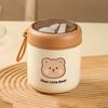 Stainless Steel Lunch Bento Box with Foldable Spoon Handle Cute Bear Thermal Cup Kitchen Tableware for Hot Or Cold Food