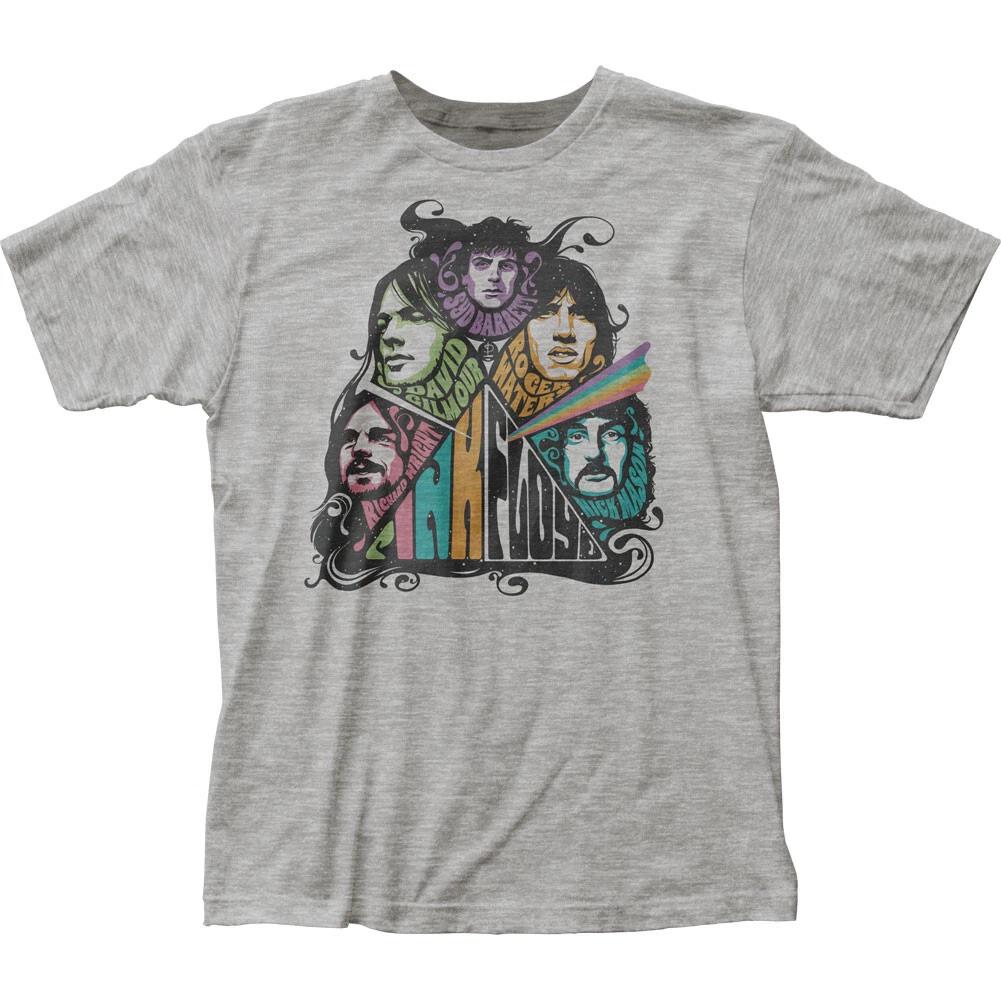 

Pink Floyd Prism Illustration T Shirt Mens Rock and Roll Classic Tee New Grey L