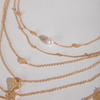 Accessories, Creative Retro Multi-layer Butterfly Fringed Pendant Necklace, Moon Peach Heart Stacked Collarbone Chain