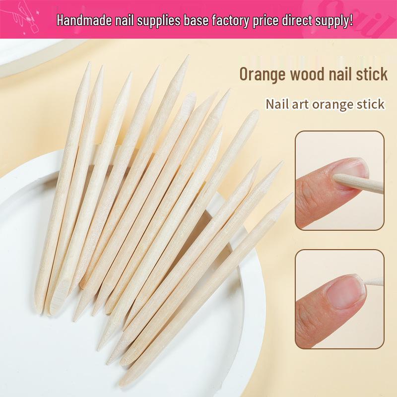 

Orange Wood Stick Nail Art Tools for Press-On and False Nails