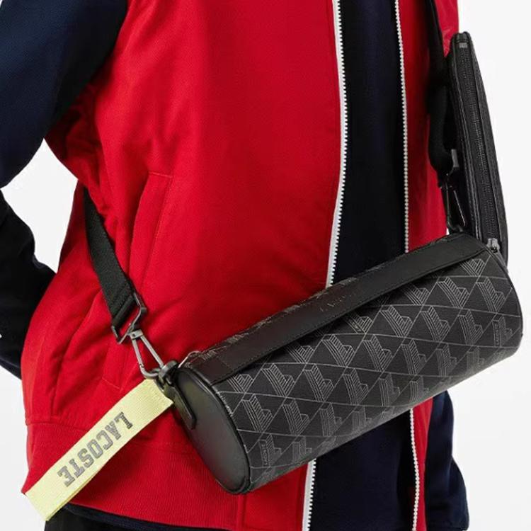 Lacoste Fashion Trend Print Pvc Shoulder Crossbody Bag Men bags Black NU3675HJ-103939
