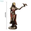 Bronze Finish Morrigan Statue,Celtic Goddess of Battle with Raven & Sword Resin Figurine for Mythology Home Decor