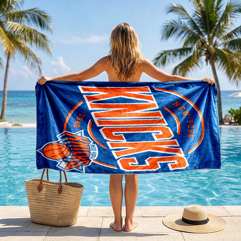 New York Knicks print Quick Dry Beach Towel Microfiber Absorbent Portable Travel Swimming Towel