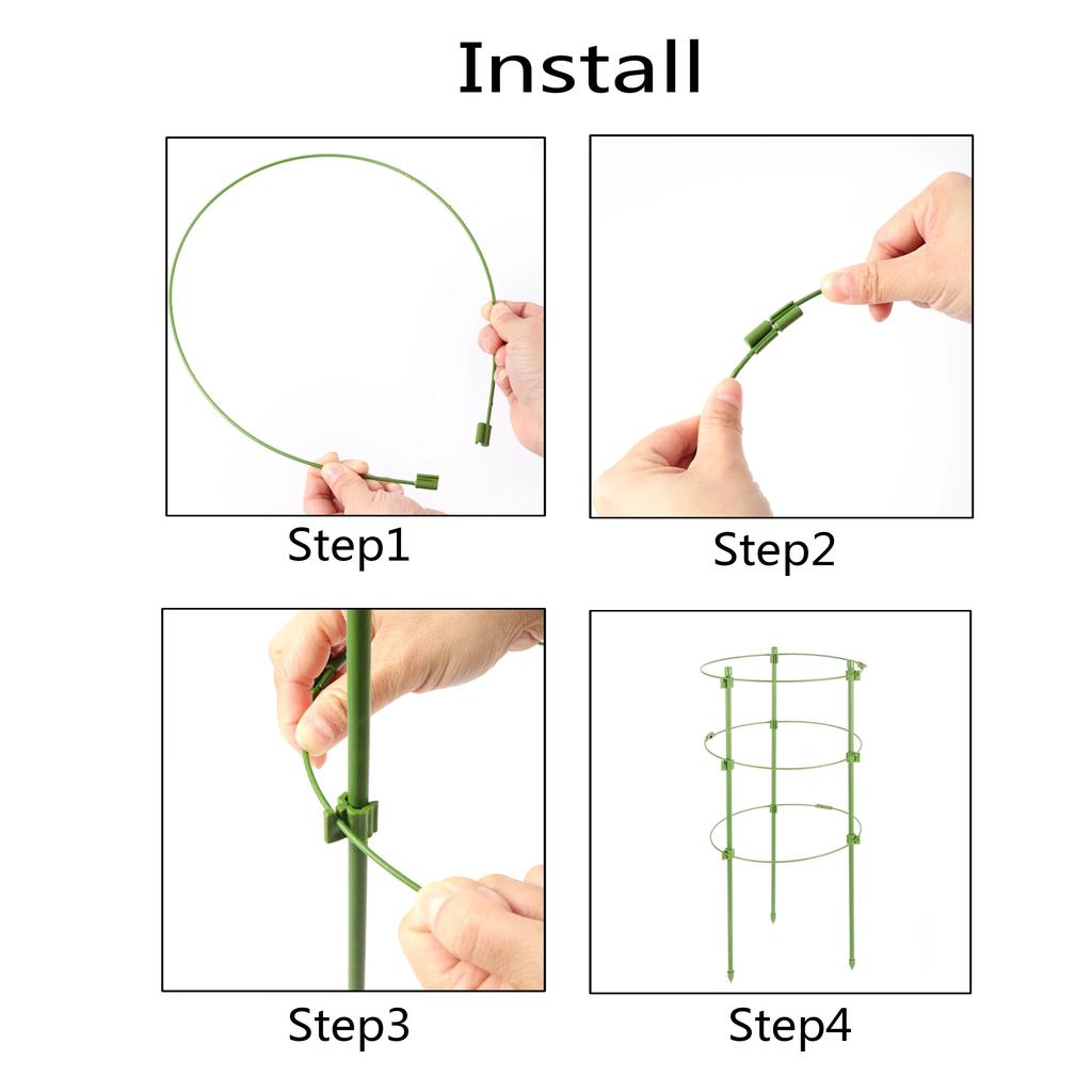 45/60cm garden plant climbing bracket anti-rust plant support cage support ring plant pile potted flower plant cage trellis pile