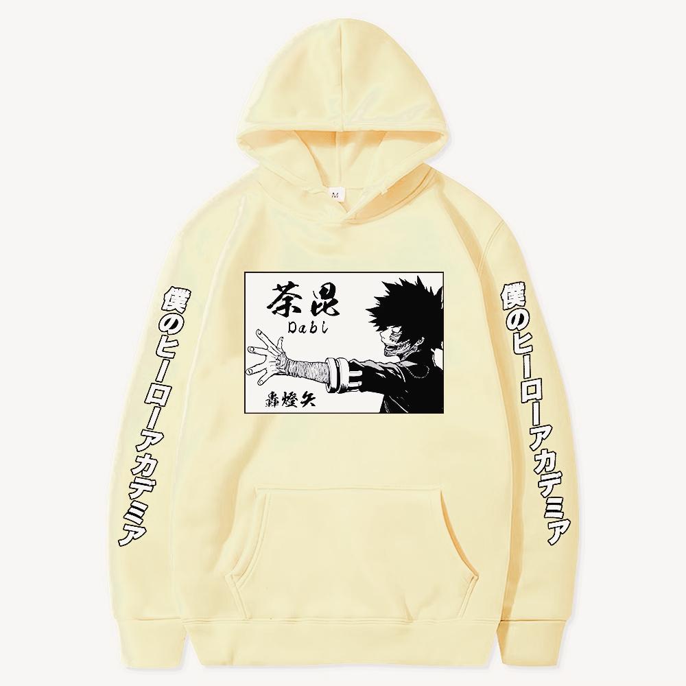 Harajuku Anime My Hero Academia Dabi Printed Hooded Men Women Oversized Hoodies Y2k Streetwear Classic Simple Unisex Sweatshirt