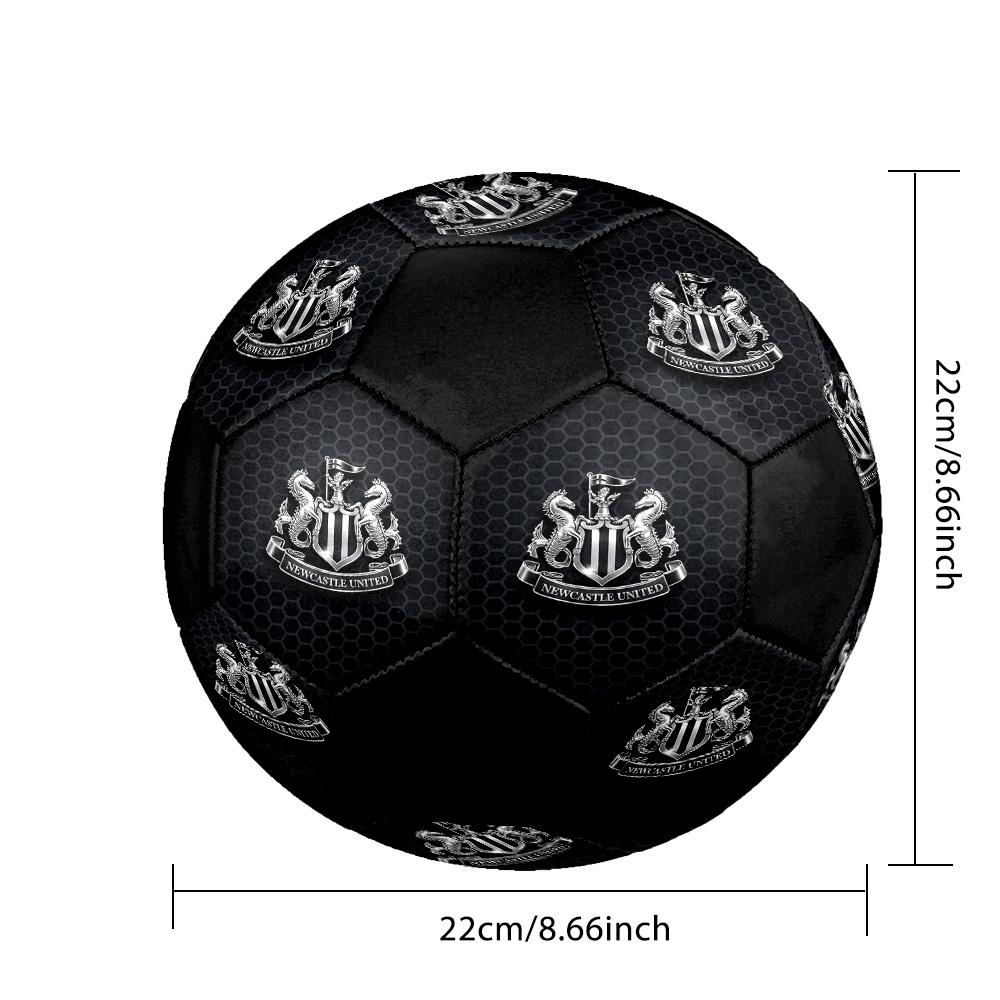 Newcastle United Logo Indoor Soccer Ball Colorful All Ages Size 5 Machine Stitched PVC Competition Ready Durable High-Bounce
