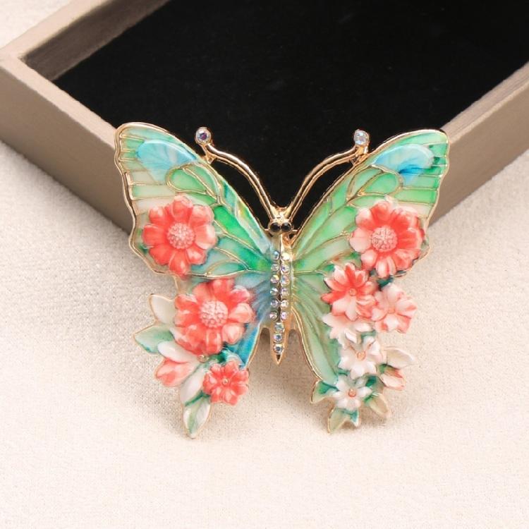 Crystal Rhinestones Butterfly Brooch Fashionable Evening Wear Lapel Pin Clothing Accessories Social Event Jewelry