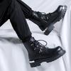 Men Fashion High Motorcycle Boots  Designer Original Leather Shoes Stage Nightclub Dress Cowboy Platform Boot Ankle Botas