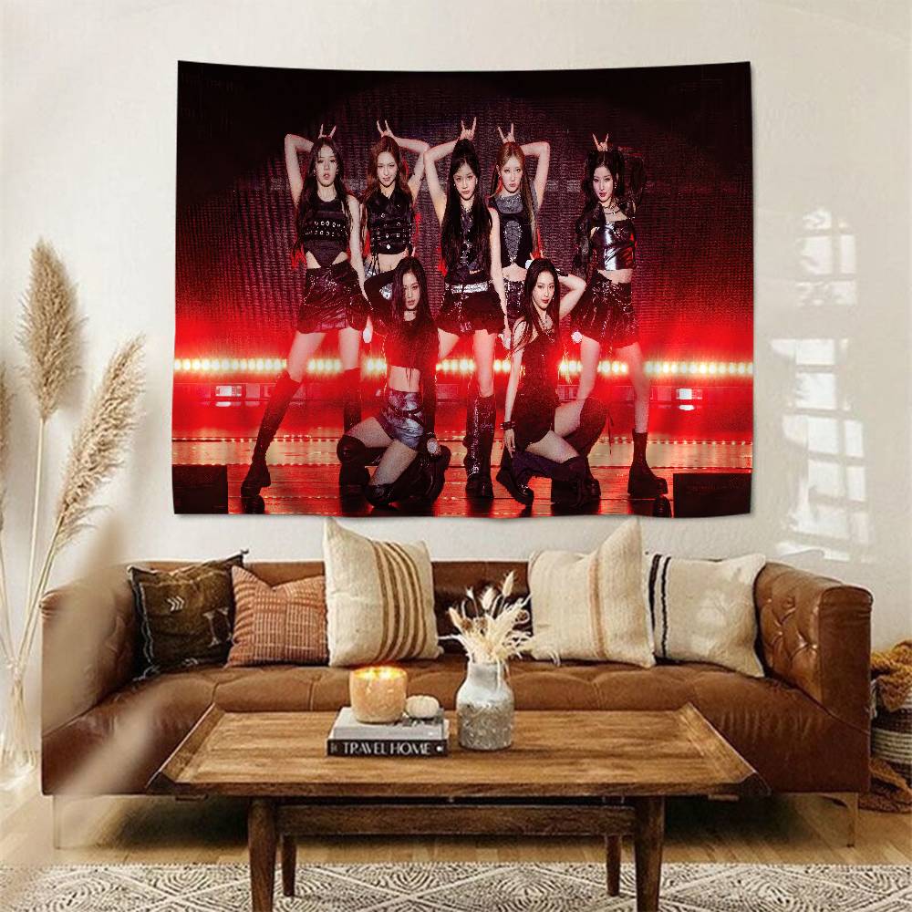Popular Kpop Group BBaby MMonster Chart Tapestry For Living Room Home Dorm Decor Art Home Decor