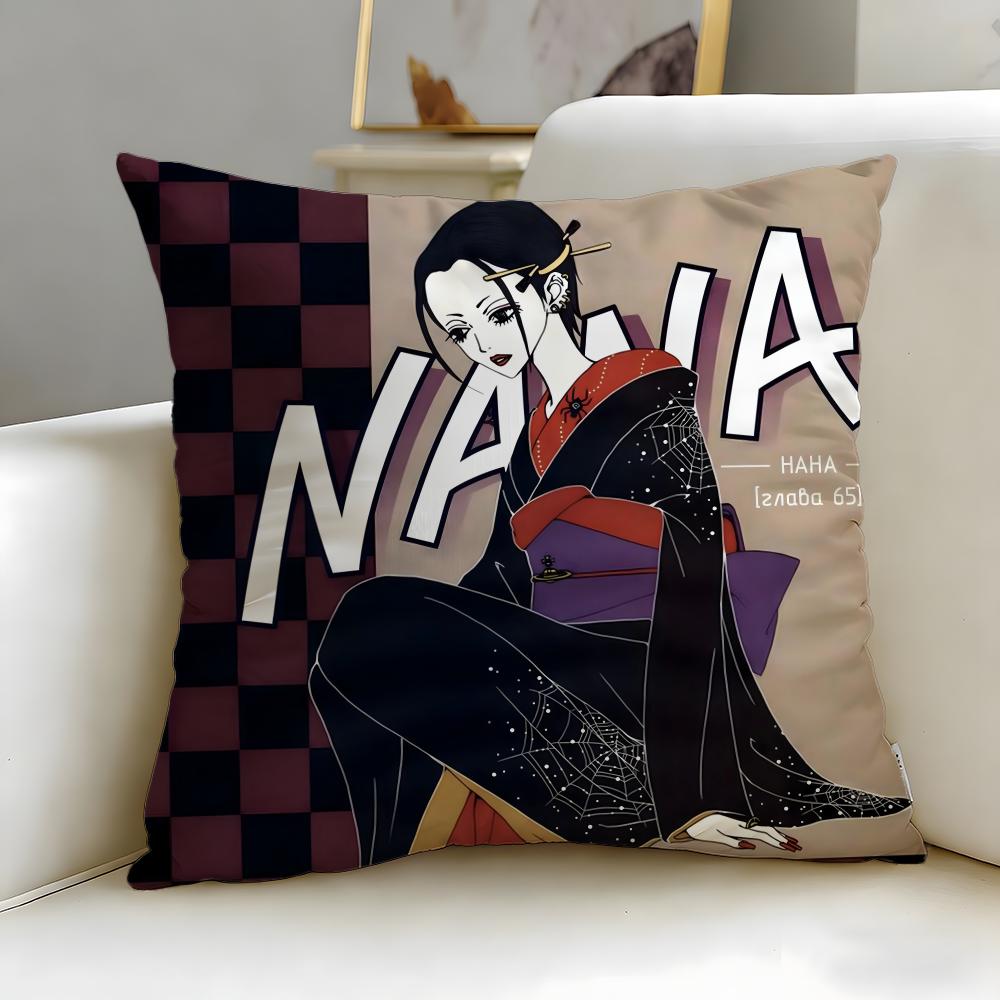 classic anime Nana Cushion Cover Soft  EasyWash Pillow Case  Versatile for Couch Bed Travel and Office