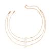 Accessories, simple imitation pearl box chains stacked with multi-layer necklaces, versatile geometric beaded necklaces for women