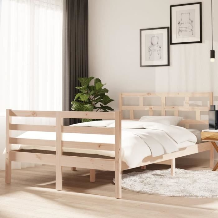 VidaXL Cadre de lit Bois de pin massif 120x200 cm 3101278