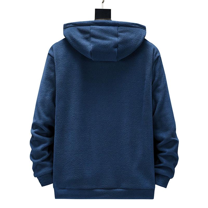Men's Fleece Jacket, Outdoor Plus Fat Plus Plus Size, Spring and Autumn Fleece Cardigan, Hooded Sweatshirt, Outer
