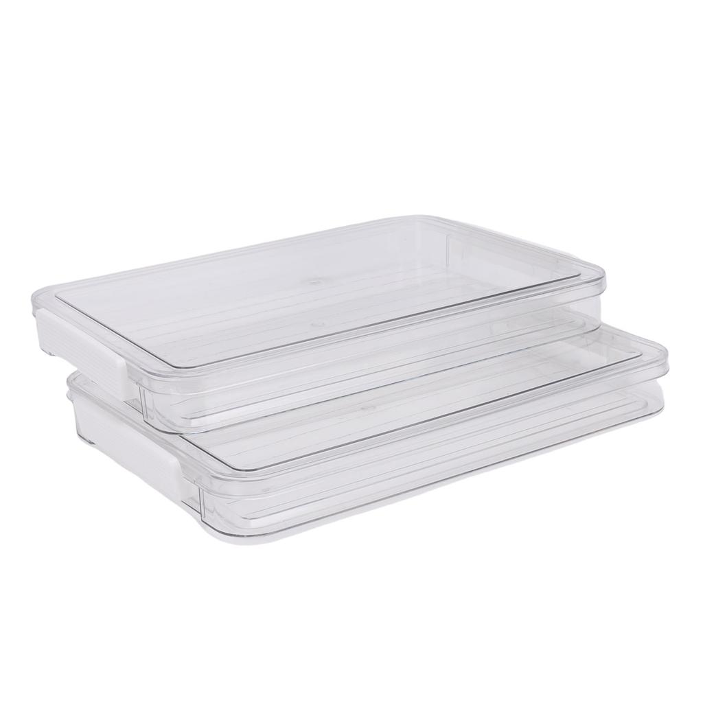 2Pcs Flat Plastic File Storage Bins with Latching Lids Document Organizer Transparent Stackable Portable Project Box