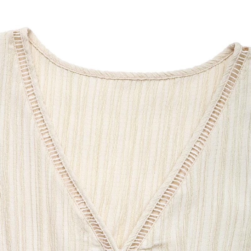 VEZFAA Moda damă vară primăvară culoare uni imprimeu fără mâneci cu decolteu în V talie înaltă rochii casual