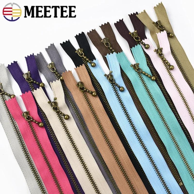 5-20Pcs 3# Metal Zippers 15/20/25/30/40cm Close-end Zipper Bag Clothes Closure for Sewing Bronze Teeth Zip Repair Kit Accessory