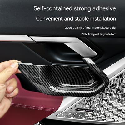 For BMW 5 Series I5 G60 2025 ABS Carbon Fiber Car Inner Door Bowl Protection Anti-scratch Panel Interior Trim Accessories
