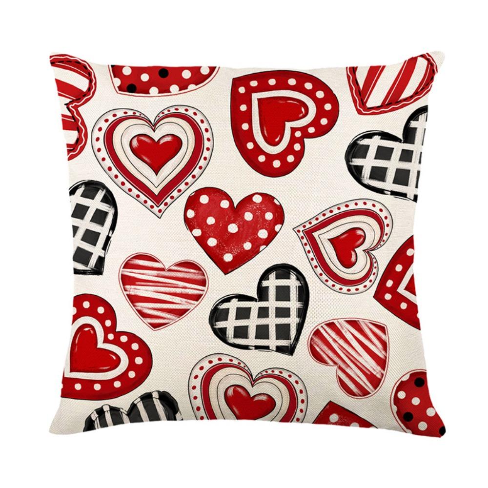 

Bow Letter Print Valentine s Day Pillow Covers Cute Heart Pillowcase Trendy Throw Pillow Cover 45*45cm-D
