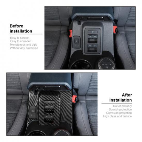 Carbon Fiber Window Lift Switch Button Panel Cover Frame for Ford Bronco -23