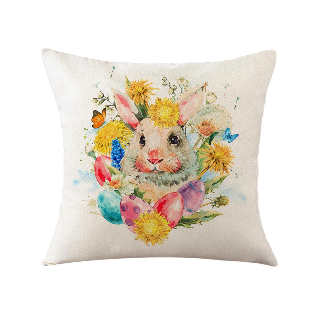 Pillow Hand-painted Printed Pillow Cover Easter Square Cushion Cover Sofa Cushion Pillow Cover