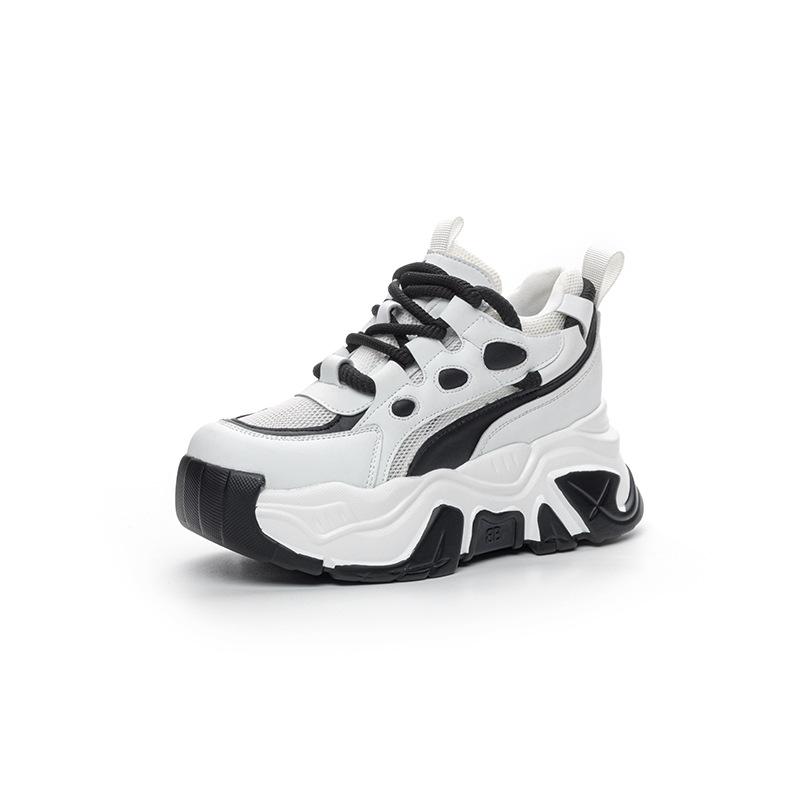 Inner height increase dad shoes women's 2025 spring new thick-soled transparent net casual fashion sports versatile tide muffin women's shoes