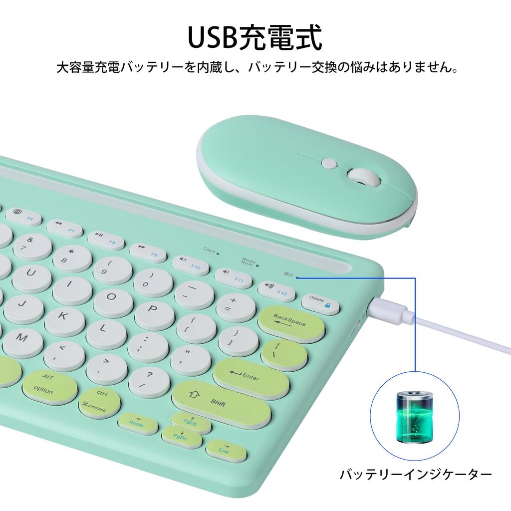 Wireless Keyboard and Mouse Set with 2.4G and Bluetooth 5.0 Connections, Ultra-Slim, Quiet Mouse with 3 Adjustable DPI Settings, Stand Function,