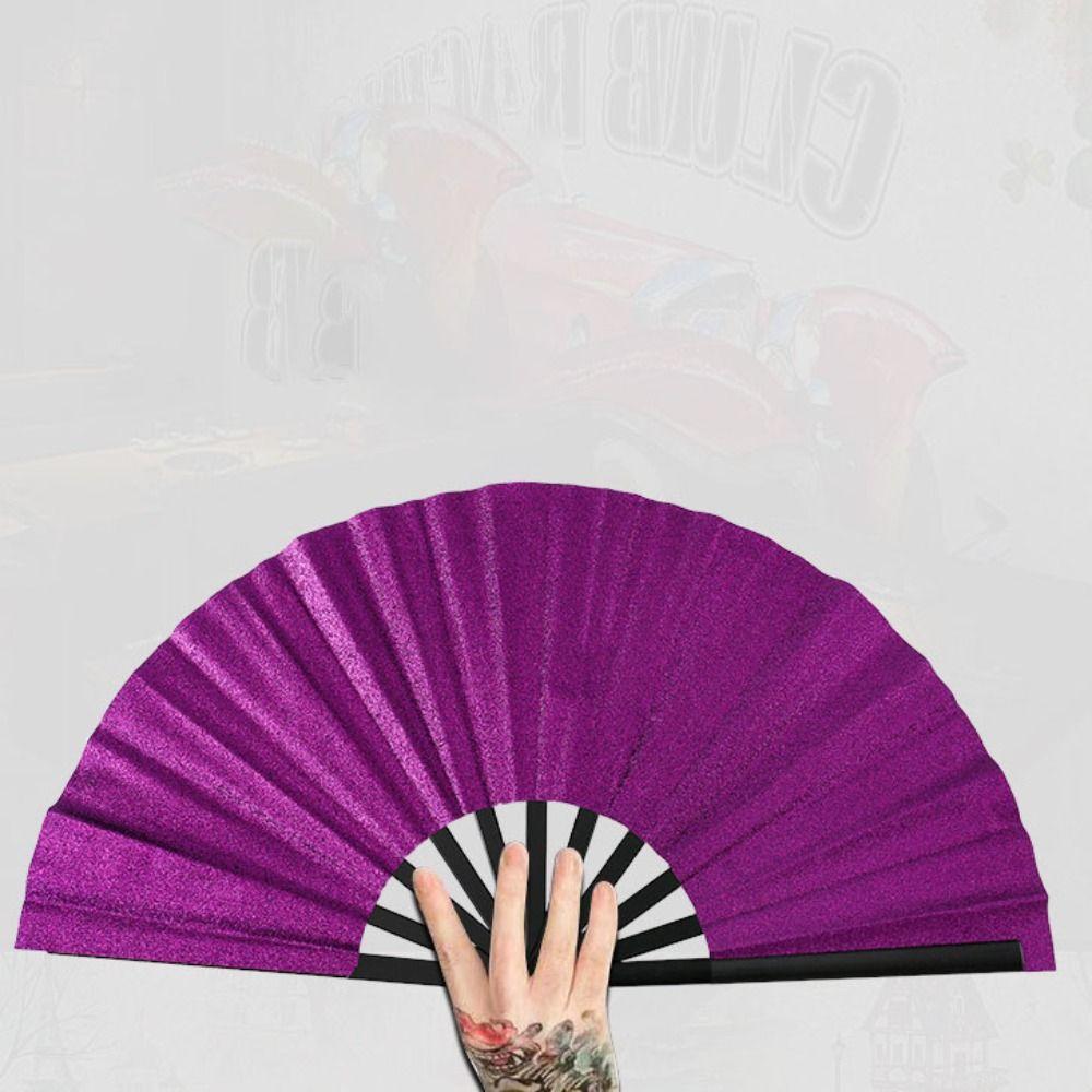 Handheld Performance Dance Fan Glitter Kung Fu Fan Creative Sparkling Folding Fan  Club