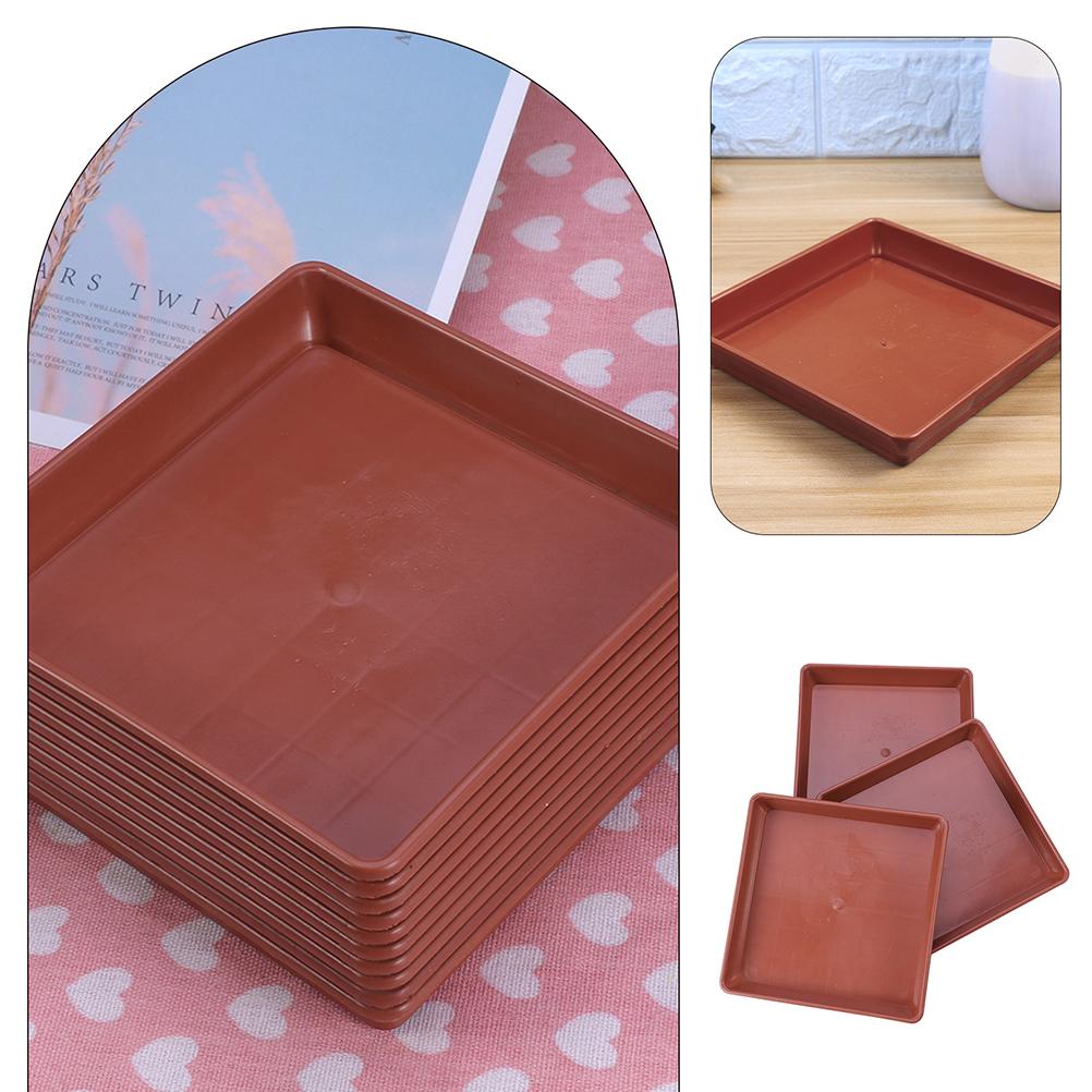 10 Pcs Square Plastic Plant Saucer Durable Planter Tray Flower Pot Drainage Tray Water Catcher Plate Plants Trays Garden Water