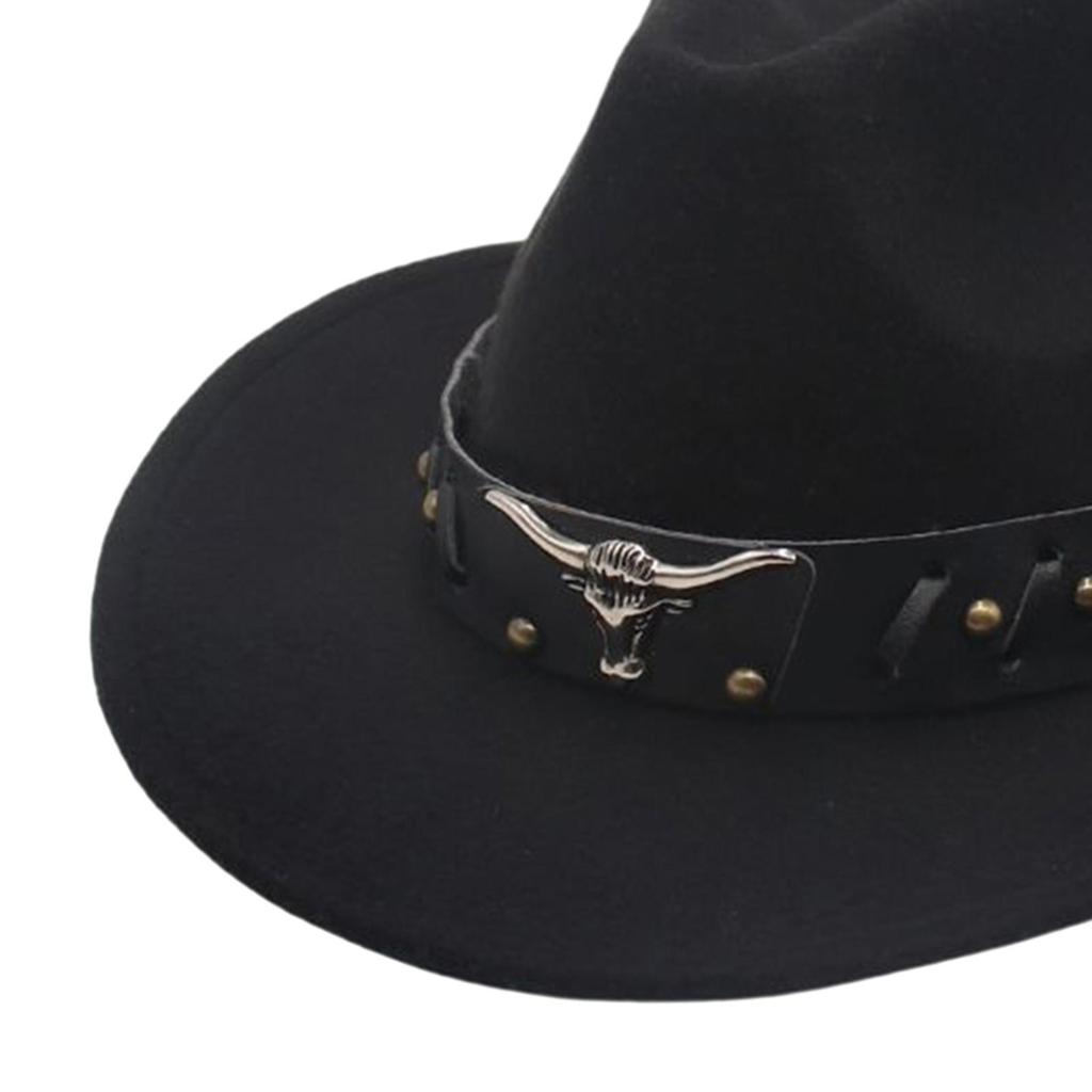 Western Cowboy Hat Women Men Decor Classic Western Cowgirl Hat Sun Protection Hat for Gift Winter Fall Party Costume Accessories