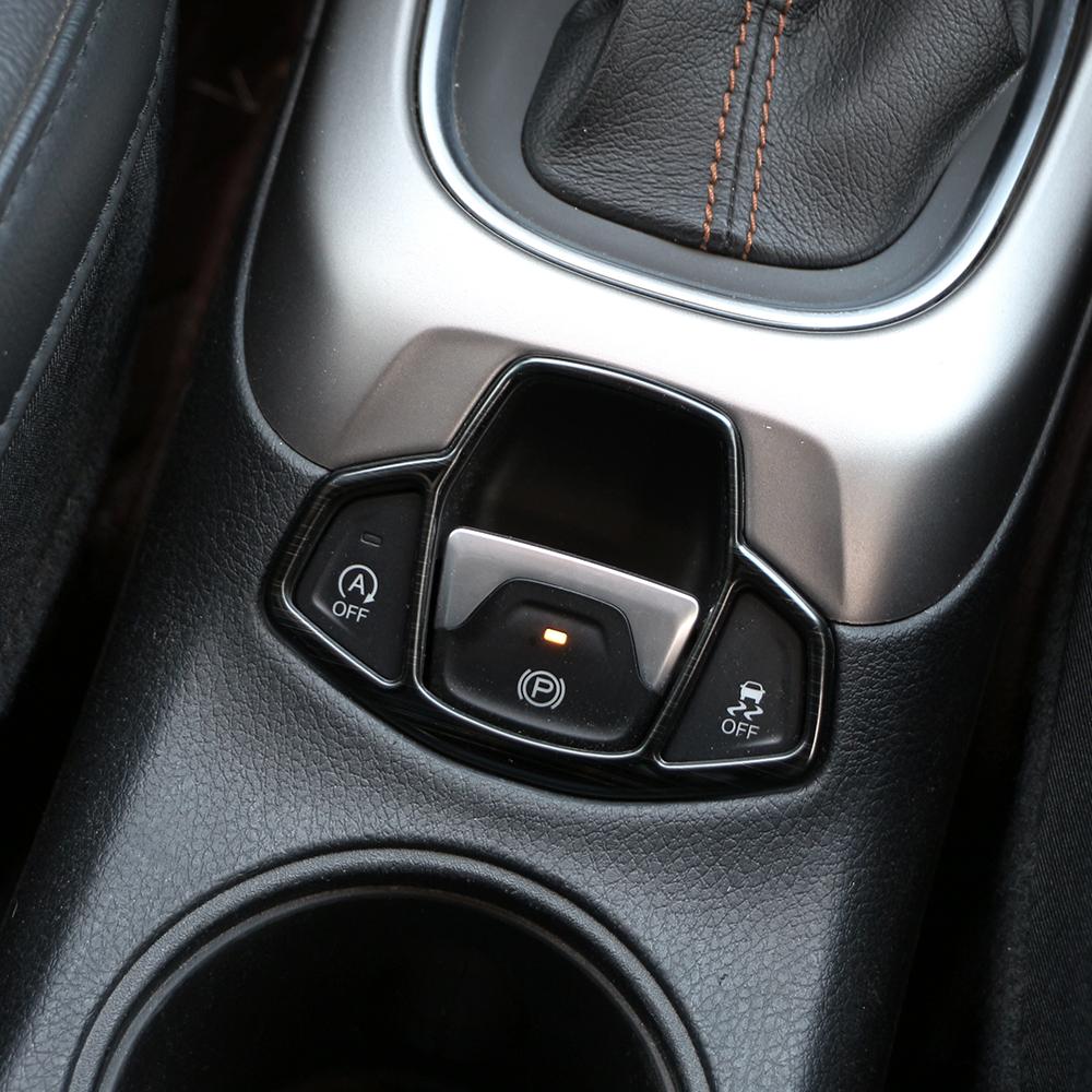 Auto Handbremsknopf Aufkleber Abdeckung Zierleiste für Jeep Renegade 2014 - 2023 Compass 2017 - 2020 Innenraumzubehör