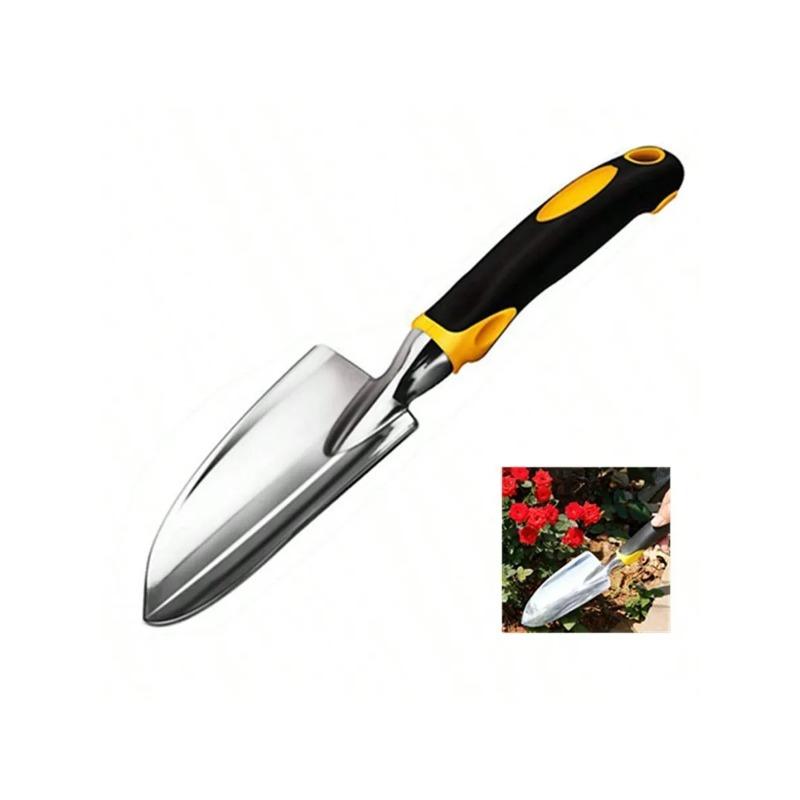 1pc/ Stainless Steel Gardening Shovel With Rubber Anti Slip Handle for Planting Excavating Weeding and Gardening Tools