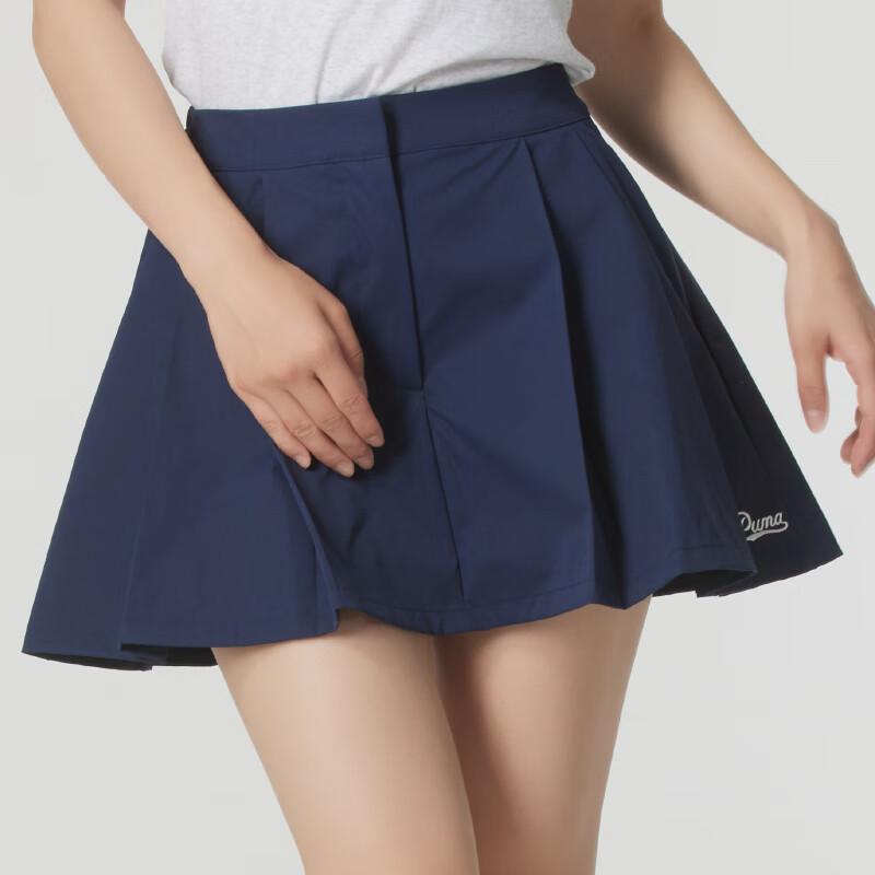 Puma Ss24 Solid Color Breathable Sports Fashion Versatile Casual Skirt Women Skirts Blue 630945-14