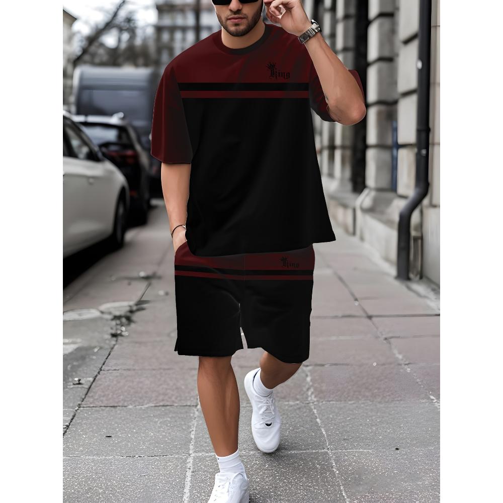 Men's Short-sleeved Shorts Set Casual Fashion Simple Sports Suit Breathable Unisex Sports Clothing