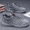 Men's Shoes Summer New Breathable Hollow Mesh Shoes Building Site Men's Non-slip Soft Bottom Sports Shoes Casual Sneakers Gray