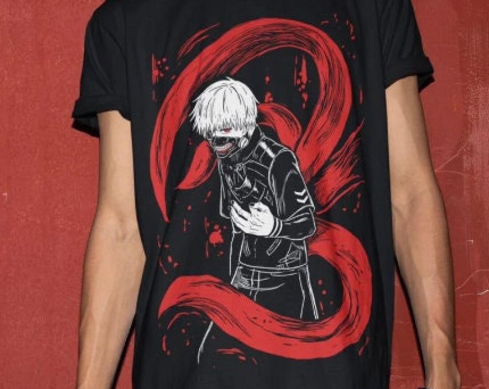 Horror Manga Shirt They Are Watching, Black Goth Japanese Anime T-Shirt, Goth Aesthetic Clothing, Alternative Creepy Shirts S