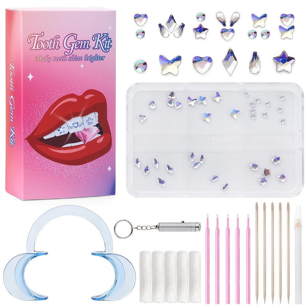 Dental Diamond Tooth Decoration, Tooth Diamond Tool Diy Set, Tooth Sticker, Diamond Love Horse Eye Decoration