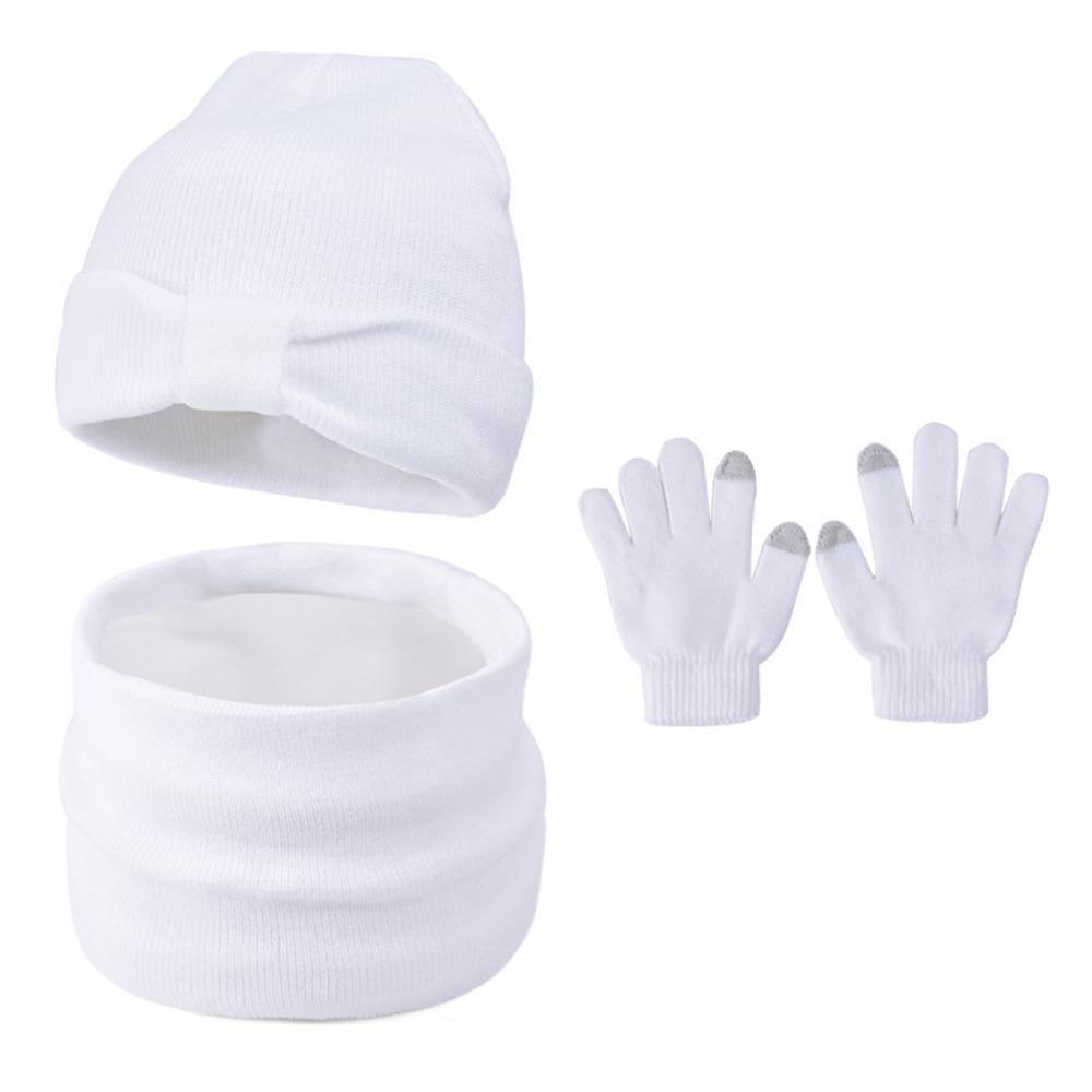 3Pcs/Set Warm Kids Hats Scarfs Gloves Set Cute Baby Beanie Cap Gift Mitten  Toddler