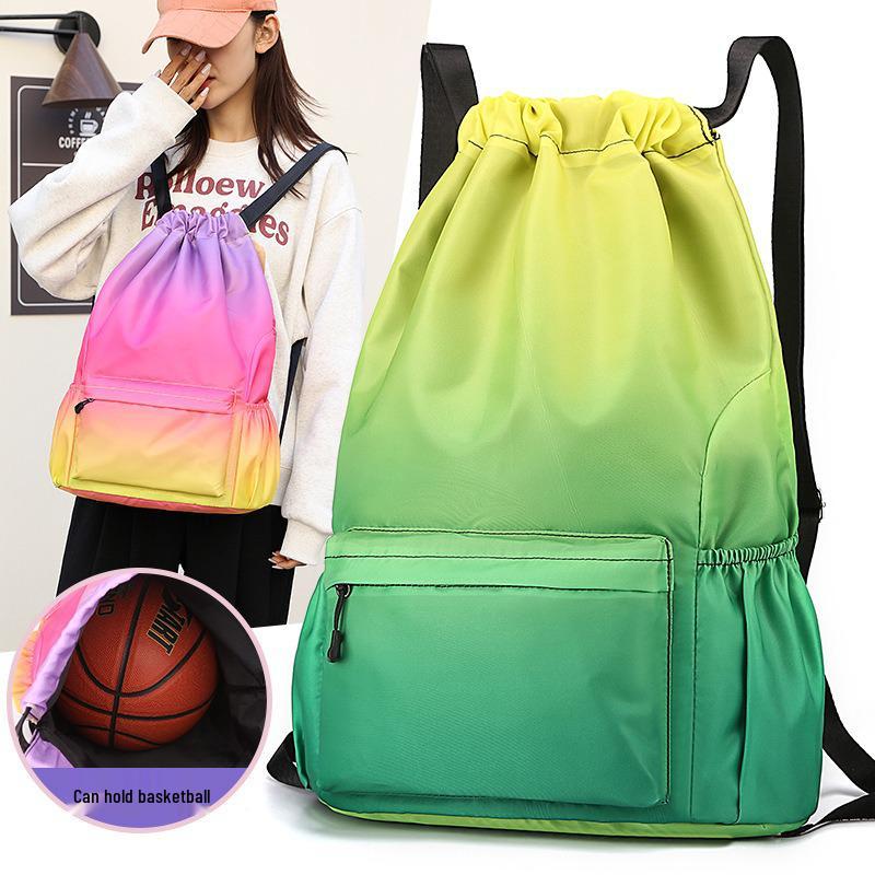 Customizable Logo Drawstring Backpack - Double Strap Gym, Basketball, Football, Fitness, Running, Hiking Bag