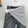 Y2K Doppelt verwendbarer Spitzenbesatz Haarschal Gestapelter Spitzen Kopftuch Gesticktes Florales Halstuch Bandanas Für Damen Mädchen Spitzentaschentuch