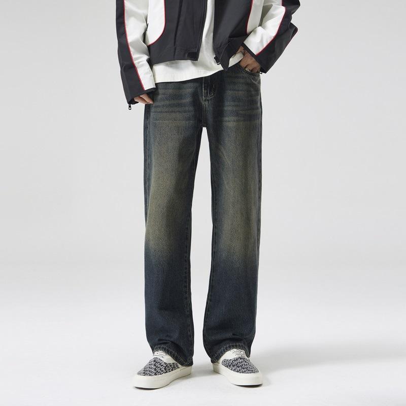 

Весна и Лето Новые Джинсы Хай-стрит Мужские Американские Трендовые Свободные Прямые Брюки Повседневные Брюки 38